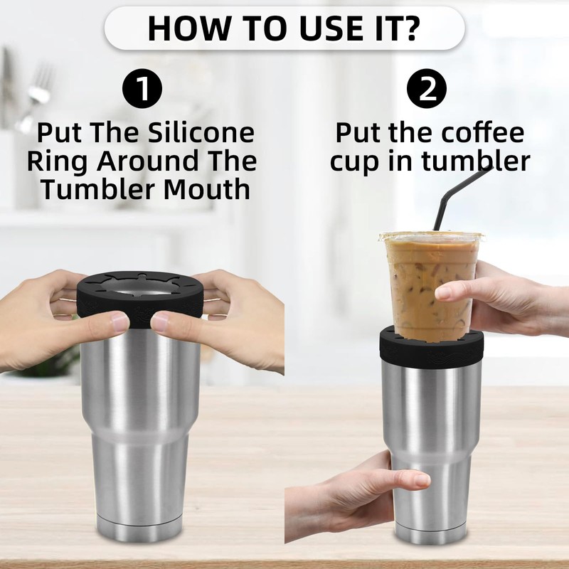 XccMe 2Pack Silicone Ring for 30 oz stainless Steel Tumbler,Reusable
