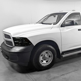 SPEC-D TUNING Smoke Quad Headlights Compatible with 2009-2018 Dodge Ram 1500/2500/3500 Left + Right Pair Head Lights Lamp Assembly