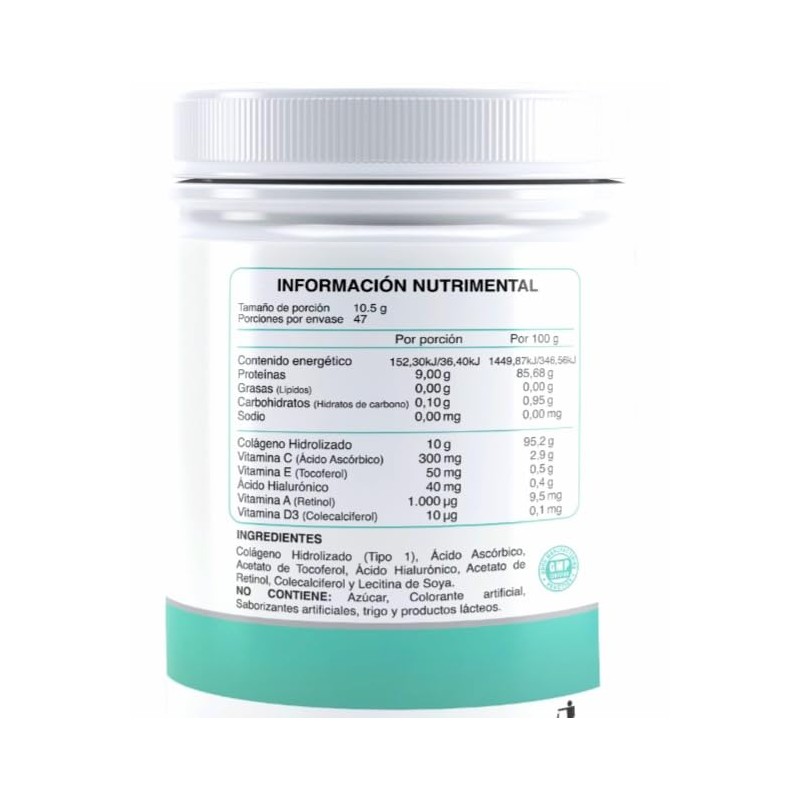 Collagen Peptides, Col?geno Hidrolizado sin Sabor 500 Grs.