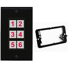 RiteAV 6 Port Custom Wall Plate, 1 Gang w-Bracket, Black/Black, Choose HDMI Coax 3.5mm Banana Cat5/6 Phone RCA Speaker Toslink USB