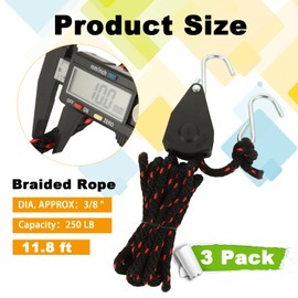 ​CYEAH 3 Pcs Kayak Rope Tie Downs, 2/5 inch Ratchet Straps Bow and Stern Ratcheting Tie Downs Rope Hanger, Canoe Bow and Stern Tie Downs Straps, Heavy Duty Tie Downs Hanger Kayak Accessories