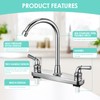 RV Non-Metallic Kitchen Faucet Two Handle-8" Main Body-High Arch-360 Swivel