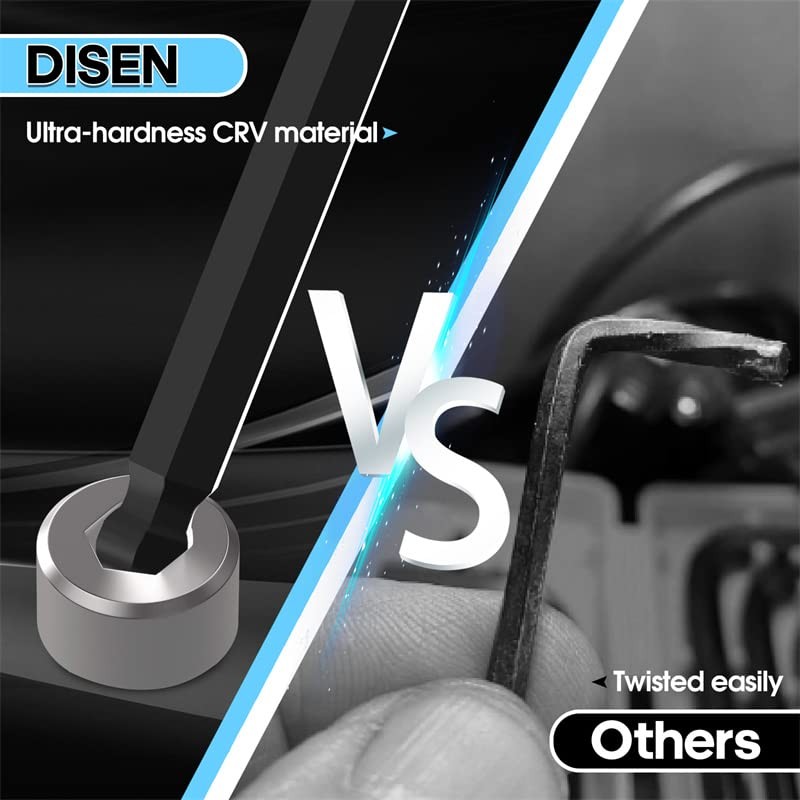 DISEN 9 Pieces Torx Star Allen Wrench Set, Long Arm