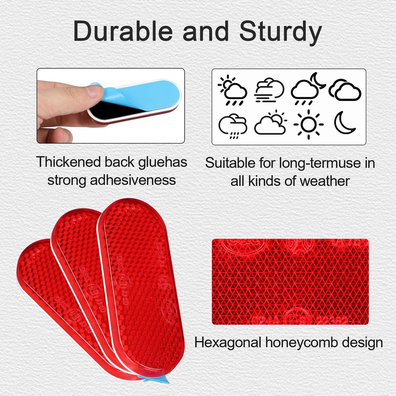 10 Pack Self Adhesive Oval Reflector, E9 Approved Road Safety