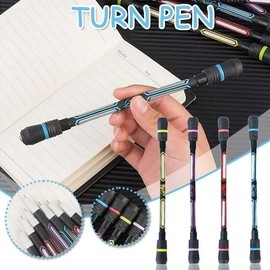 Cawhui 4Pcs Spin Cool Pens, Rolling Finger Spin Game With Weighted Ball Anti-Slip Stationery Set, Refills, Black Ink for Students Entertainment and Pressure Relief, Ballpoint Pens