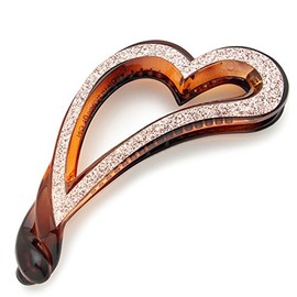 Bonaventure a20135h4 Sparkling Glitter Heart Banana Clip, Women's, Hair Accessories, Hair Clip, Hair Clip, Popular Brand, Hair Clip, Pink