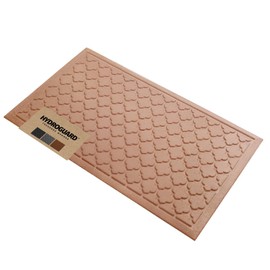 Theodore Magnus Door Mat – HydroGuard All-Weather Doormat for Outdoor/Indoor Entrance, Non-Slip Rubber Backing, Absorbent, Easy to Clean, Fade-Resistant, Low Profile Welcome Mat Quatrefoil Light Brown