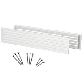 Steinberg14 Door Vent Cover - Two Sided Door Grille - Plastic Ventilation Grill - Door Vents for Interior Doors - Door Louver Vent - Door Air Vent Grill (White, 17.7x3.6 inch - with Screws)