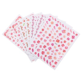 Baluue 8 Pack Cherry Blossom Nail Decals Realistic Floral Nail Stickers Craft Instant Manicure Look