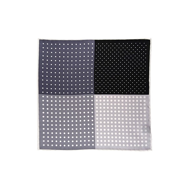 TigerTie Multi Pocket Square in Anthracite Grey Silver Black White