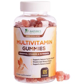 Multivitamin Gummies for Women & Men, Daily Adult Gummy Multivitamins Nutritional Support with 13 Vitamins and Minerals - Nature's Multi Vitamin Supplement, Non-GMO Berry Flavor - 120 Gummies
