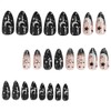Star Press on Nails Medium Length Almond Shape Glitters Fake