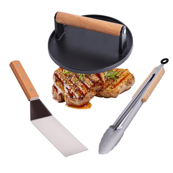 Eoufore Smash Burger Press Kit,Around Burger Press,Hamburger Spatula and Stainless