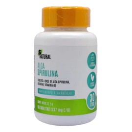 Espirulina Suplemento Nutricional 400mg 60 Tabletas Libres de Gluten SNatural                                                                         