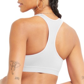 Champion - Brasier Deportivo para Mujer, compresión, Absorbe la Humedad, Brasier Deportivo de Alto Impacto para Mujer, Blanco, L
