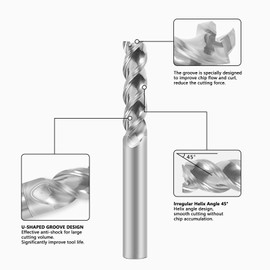 AYCHOLIZ Carbide Square End Mill - 3 Flute 10mm Milling Cutter - High Feed U-Type Design - for Roughing and Finishing - for Milling Aluminum Applications – Professional Mill Bits Sets
