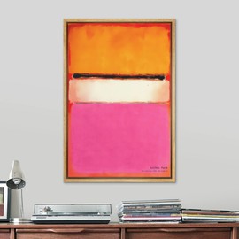 SIGNLEADER Framed Canvas Print Wall Art Vibrant Multicolor Retro Geometric Color Blocks Abstract Shapes Illustration Modern Art Decorative Nordic Zen for Living Room, Bedroom, Office - 16"x24" NATURAL