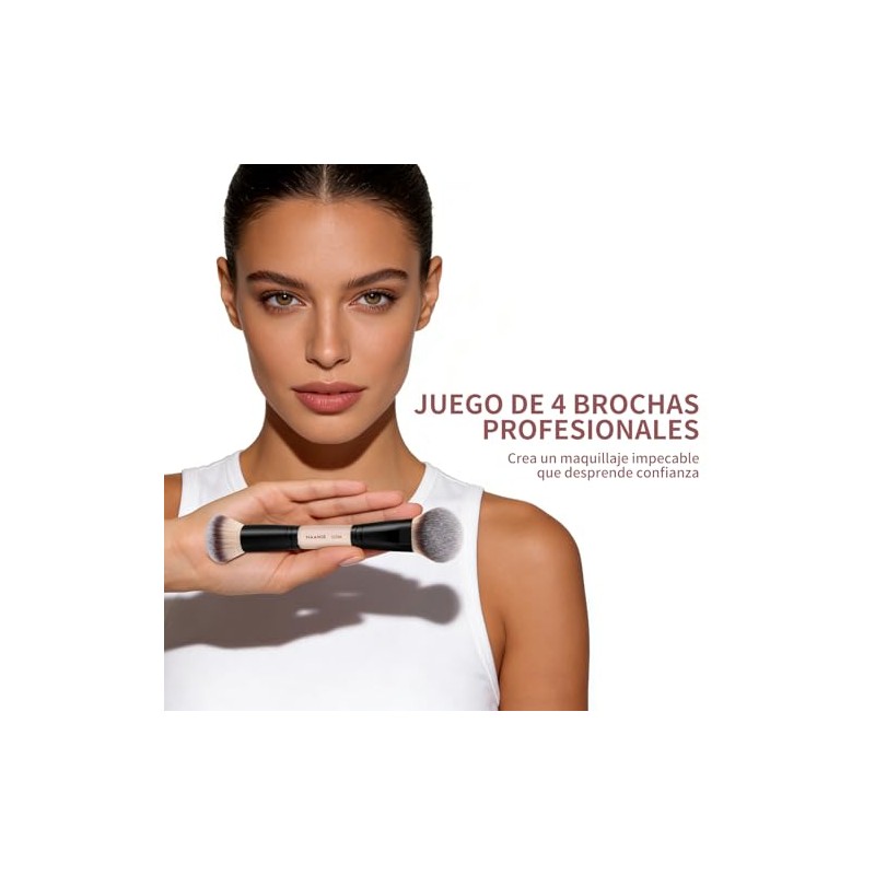 MAANGE Set de Brochas para Maquillaje 4PCS Brochas de Maquillaje