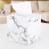 KINGFOM Leather Square Tissue Box (Marble)
