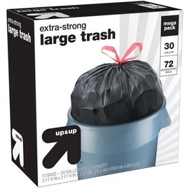 Large Drawstring Trash Bags - 30gal - 72ct - up & up Black