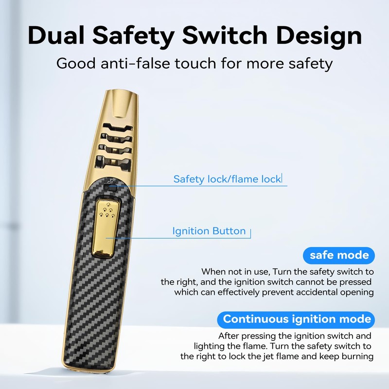 ZQMW Torch Lighter, Butane Lighter, Adjustable Big Jet Flame Butane