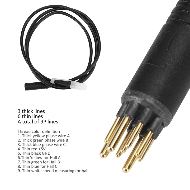 Electric Bicycle Conversion Motor Waterproof Plug Quick Release 9core Cable