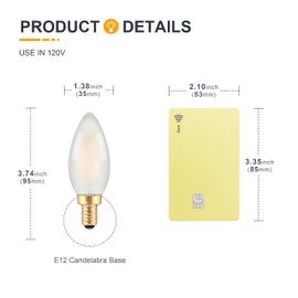 TOKCON Frosted E12 LED Candle Light Bulbs 25W Equivalent- 2W Dimmable Chandelier E12 LED Bulb- 2700K Soft Warm- B11 Antique Candelabra Lightbulbs for Bedroom Pandent, Piano Lamp, Wall Sconce- 3 Count