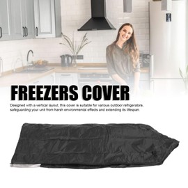 Outdoor Refrigerator Cover 210D Oxford Upright Freezer Cover Vertical Refrigerator Cover Refrigerator Protection Waterproof Dustproof Multipurpose Outdoor Freezer Cover