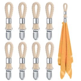 Pack of 8 Towel Clips for Hanging, Towel Clips with Loops, Towel Clip, Hooks for Towels, Tea Towel Holder Clips