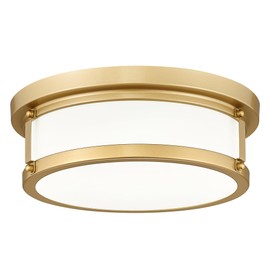 Kudos 12 Inch Flush Mount LED Ceiling Light, Gold Fixture for Living Room, Kitchen, Bedroom, Hallway - 3000K/4000K/6000K Adjustable, KDCL03-GD