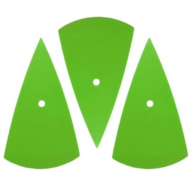 Escobilla de goma triangular para ventana para instalación de vinilo de coche, herramienta de tinte de varios bordes, kit de escobilla de goma de esquina de plástico (verde redondo)