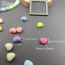 Mulutoo 400 Pcs Candy Color Acrylic Heart Beads Colorful Assorted Mix Plastic Pastel Beads Spacer Beads Heart Shape Pony Beads,for DIY Jewelry Craft Making Necklace Rainbow Bracelet