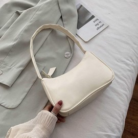 Tianbi Retro Underarm Bag, Womens Bow Handbag PU Leather Bag Shoulder Bags French Elegant Sling Backpack for Work Business School College Travel