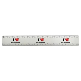 'I Love My Husband' 30cm (12 Inch) White Plastic Ruler (RL00092350)