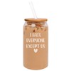 MIP 16oz Can Shaped Glass Iced Coffee Cup with Bamboo