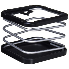 カーメイト 車用 ドリンクホルダー マッドスパイラルスクエア ブラック/シルバー NZ238