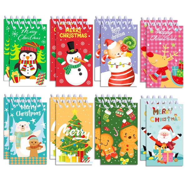 littkeef cliaet 8 Pcs Christmas Day Tall Spiral Memo Pad,