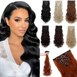 Clip En Extensiones De Cabello 8 Piezas De Cabeza Completa