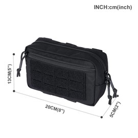 EXCELLENT ELITE SPANKER Tactical Molle Bag Nylon Tool Bag Equipment Tail Pack Tactical Belt Bag EDC Admin Pouch Bags (Black)