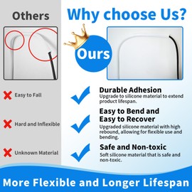 [Upgraded] Silicone Wall Cord Hider, 195” TV Cord Hider for Wall Mounted TV, Electric Cord Covers for Wires on Wall, 1 Cable Cord Cover Raceway Kit for Home Office Cable Channel, W0.59'' H0.47'' White