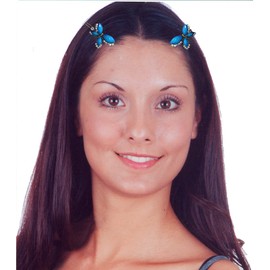 JCGY Set of 6 Butterfly Snap Clip Barrettes Colorful Beads Sparkly Crystals LPW86250-2-3prR