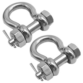 MDEOOSKY 2PCS 5/16 Inch M8 Boat Anchor Shackle, 316 Stainless Steel Crew Pin Anchor Shackle, Bow Shackle with Cotter Pin for Boat Anchor Chains Rope Yacht Rigging Fishing Gear