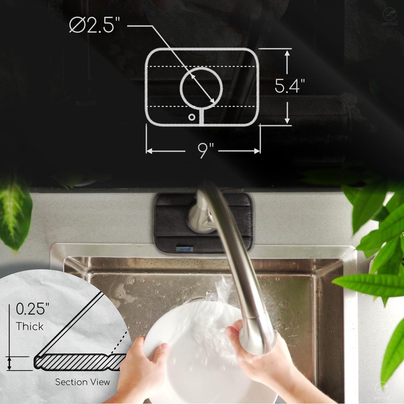 Ternal Sinkmat for Kitchen Faucet, Original Design, Absorbent Microfiber Fabric,