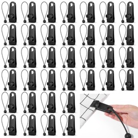 72 Pcs Tarp Clips Lock Grip, Heavy Duty Tarp Clamps and Ball Bungee