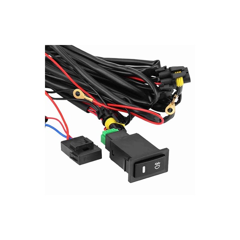 Universal 12V LED Fog Light Switch Wiring Harness Kit with