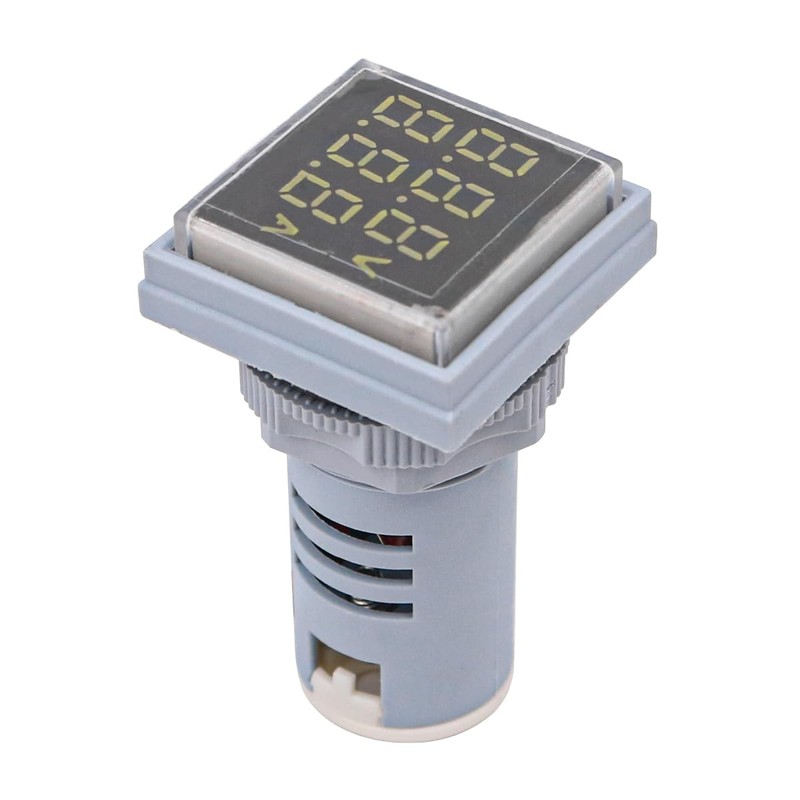 Tiardey LED Display Voltmeter 22mm Square Dual Display Panel Voltmeter