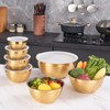 Moxinox Gold Mixing Bowls with Airtight Lids, Stainless Steel Nesting