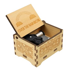 Sooharic Over The Rainbow Music Box, 18 Note Hand Cranked Mechanism, Unique Valentine/Birthday
