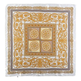 JWSilk Women's Large Square Fashion Silk Scarf (White)