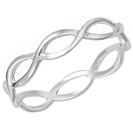 Kinzie Fashion .925 Sterling Silver Twisting Braid Knuckle Ring, Size 3